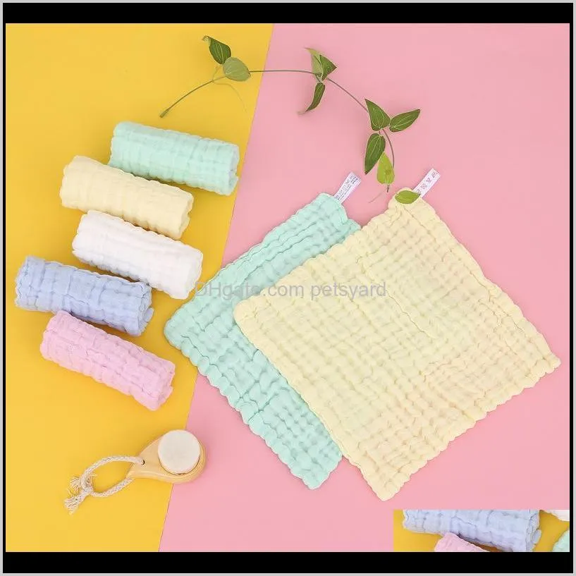 Textiles Home & Gardeby Cotton Plain Square Born Handkerchief Face Infant Wipe Hands Towel Toddler Bibs 70 O2 Drop Delivery 2021 K4Nax