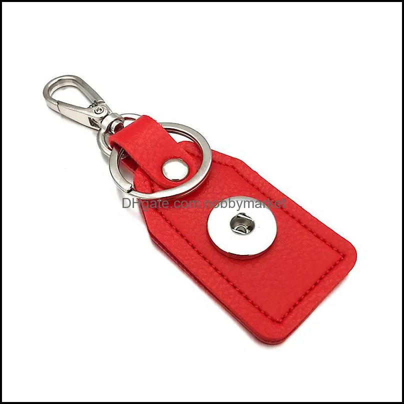 Hot Top Popular 036 Fashion Really Genuine Leather Key Chains 18mm Snap Button Keychain Jewelry For Men Women 7 Colors Key rings