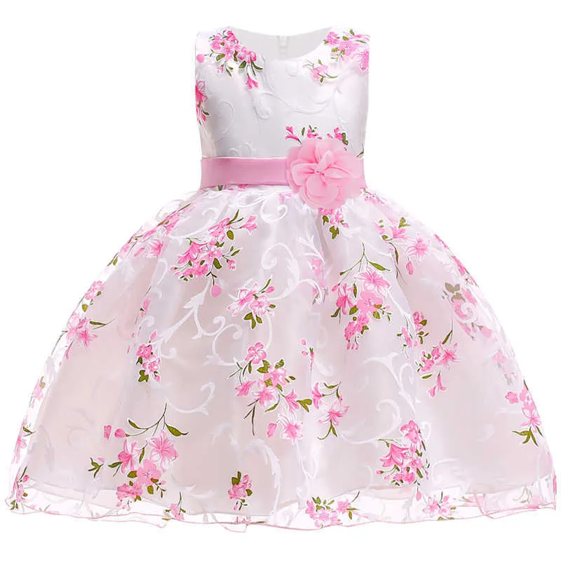 Vestido de flor de verão para meninas crianças roupas festa eventos casamento dama de honra menina vestido de aniversário crianças trajes de roupa 3 10 y q0716