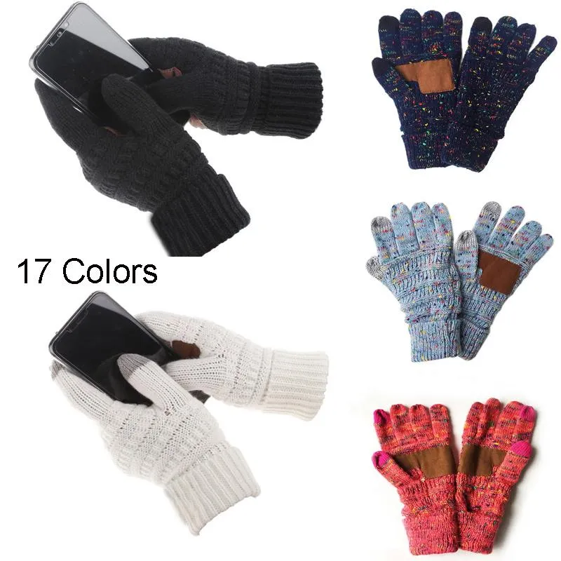 Fingerless Handskar 2021 Winter Knit Finger Touch Screen Women Män Mantens mode Handschoenen Guantes de Invierno Mujer Rekawiczki