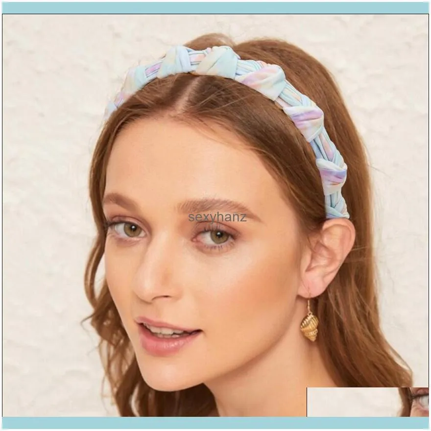 Women Colorful Cross Knotted Headband Braided Hairband for Girls Hair Band Hoops Headwear 2021 Fashion Hair Accessories