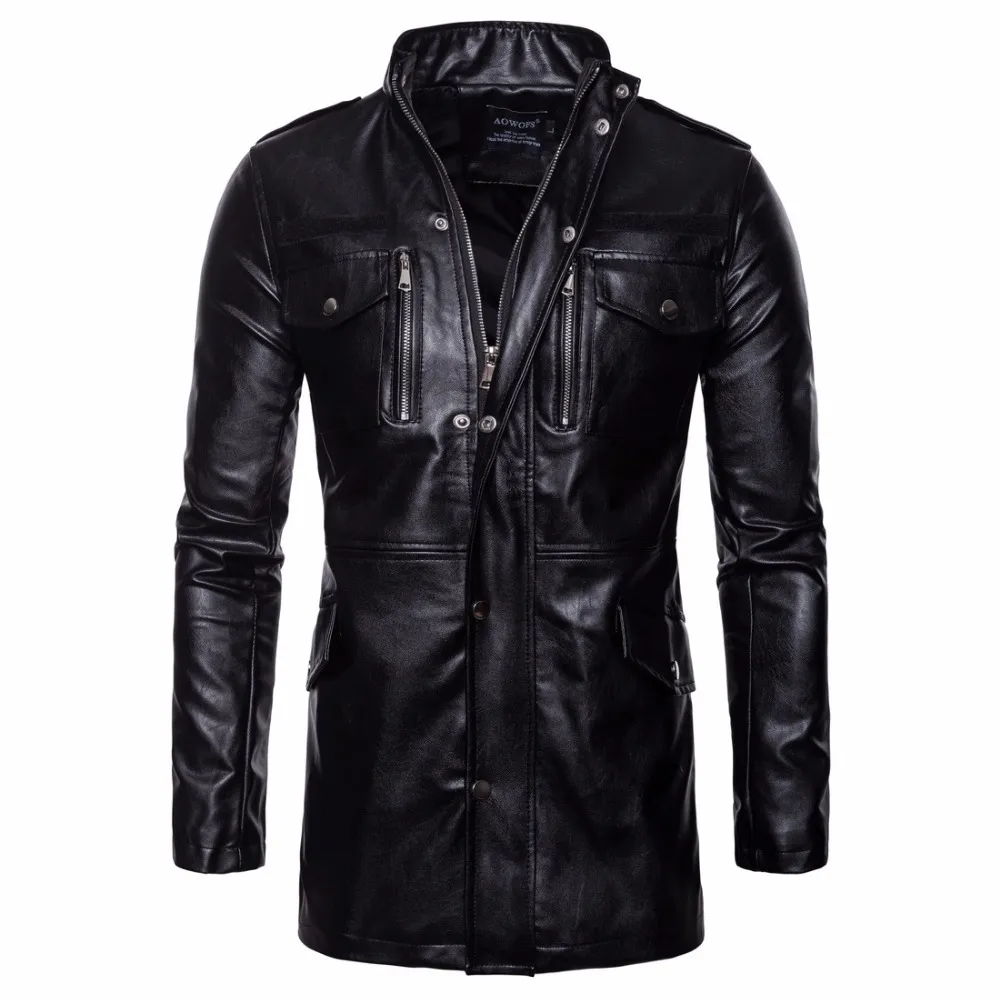 Mens long deals leather jackets