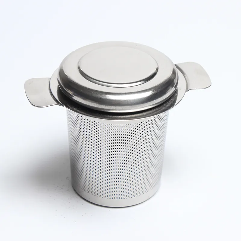 Teapot strainer tea infuser with lid foldable handle stainless steel 304 fine mesh loose leaf basket filter big tea sets