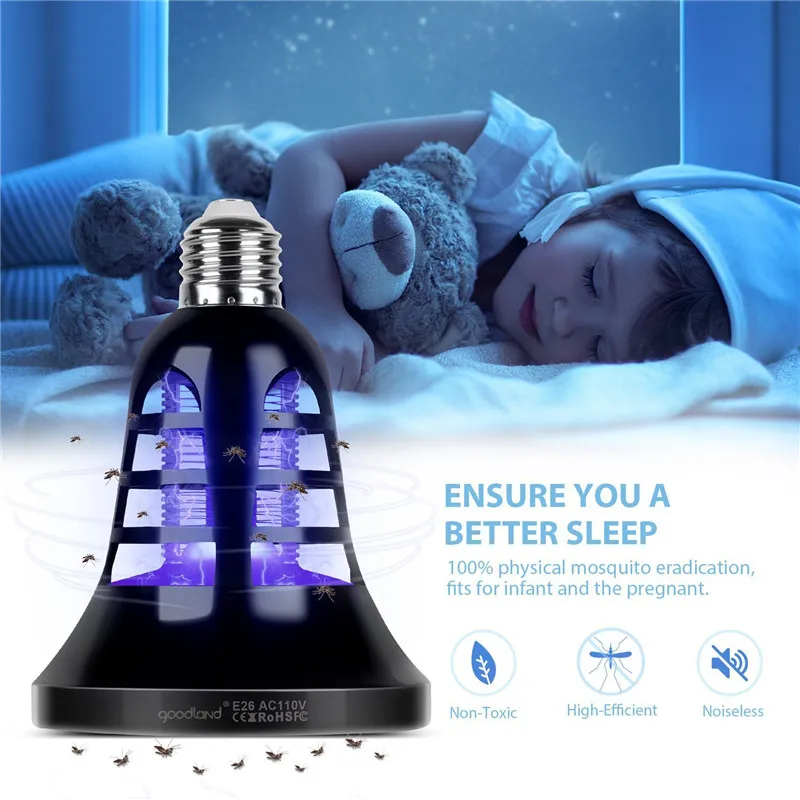 USB Electric Mosquito Killer Light Trap Bug Flying Insect Pest Control Zapper Repeller LED Night Lights Home Living Room Mosquitos Repellent