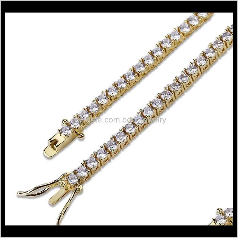 bracelet hip hop 18k gold plated bracelets jewelry luxury fashion men women 3mm bling zircon tennis bracelets