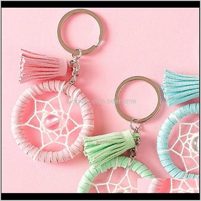 colors keychain dreamcatcher & bag pendant decoration gift handmade mini mordern style dream catcher keychains 1648 q2