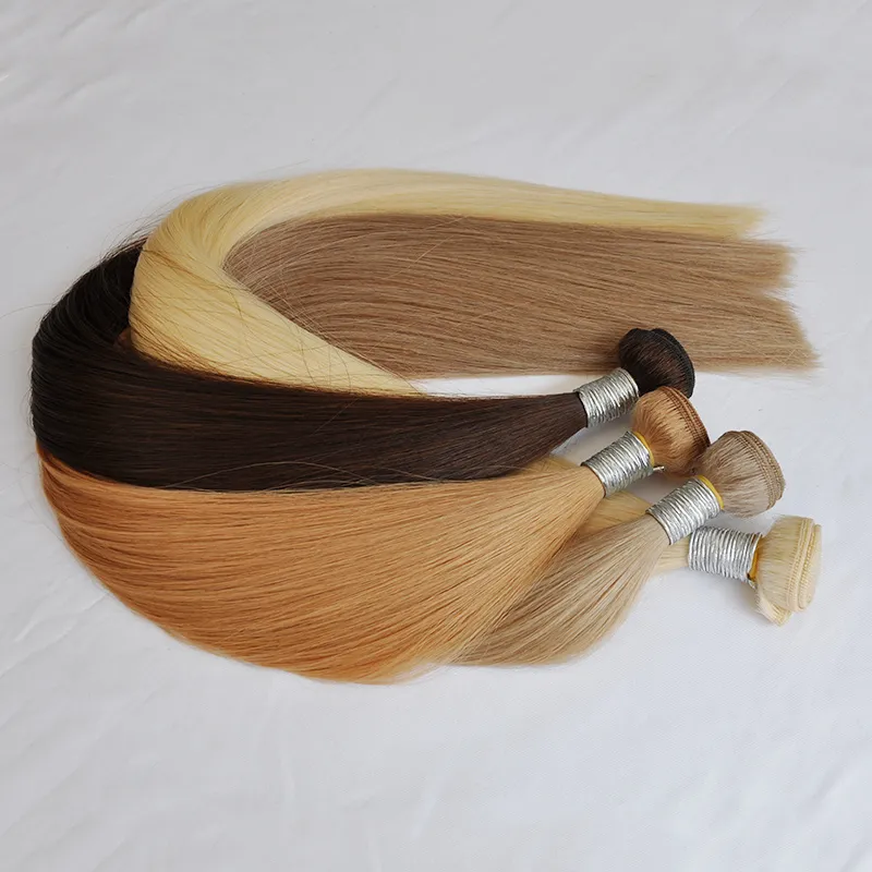 bundle di tessuto di capelli umani biondi castani neri estensione di capelli remy lisci brasiliani da 1226 pollici può acquistare 3 o 4 pacchi