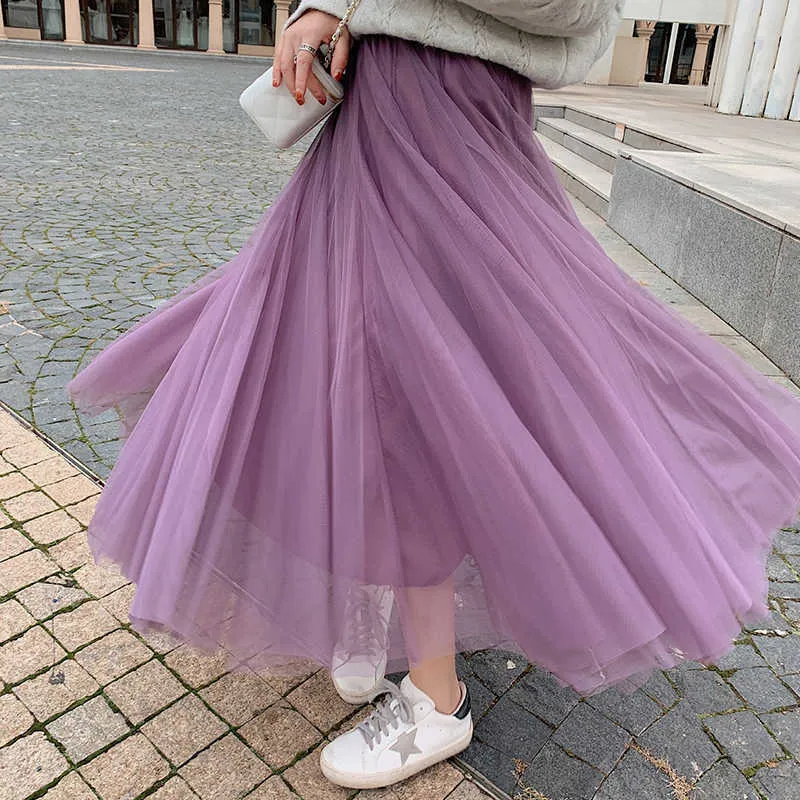 Gonna lunga sales nera tulle