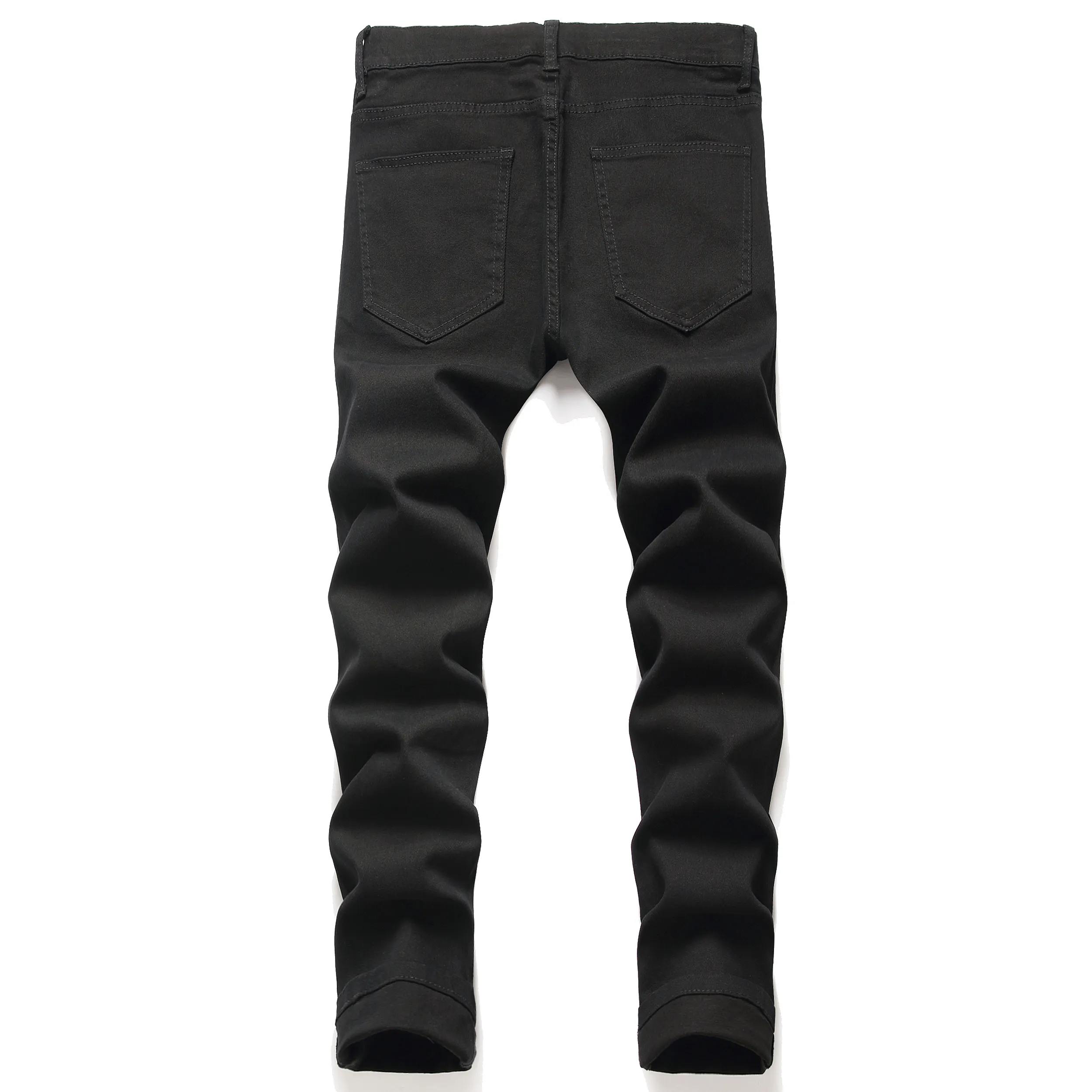 Stacked Jeans Black Ripped Jeans Men's Slim Straight Tall