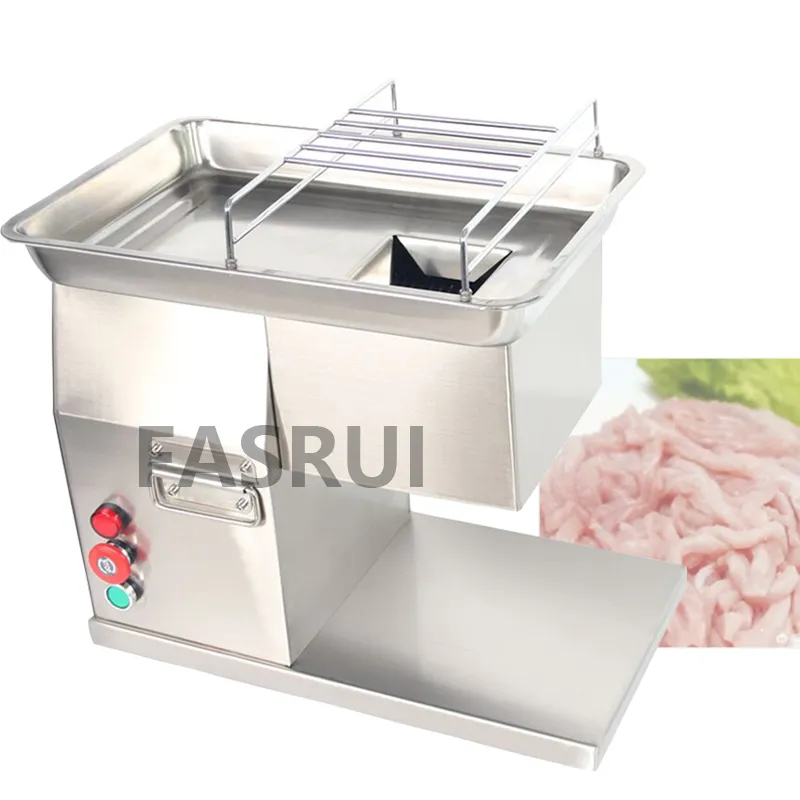 Desktop elektrisch automatisch vlezig snijmachine commercieel varkensvlees rundvlees schapenvlees vlees snijmachine versnipperde gehakte maker
