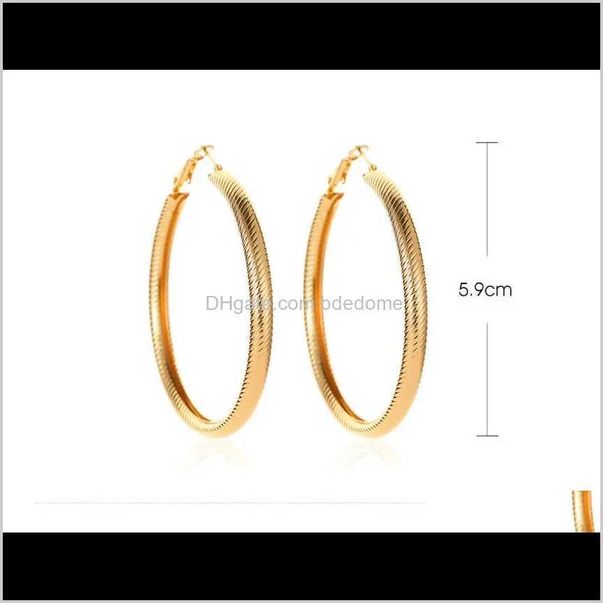 earring hoop stud steel material tube circle screw thread finished silver gold color plated for women girls gift