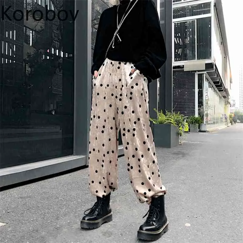 Nouvelle arrivée Harajuku Femmes Pantalons Coréen Été Taille haute Polkia Dot Imprimer Femme Pantalon Streetwear Chic Pantalon 2a568 210430