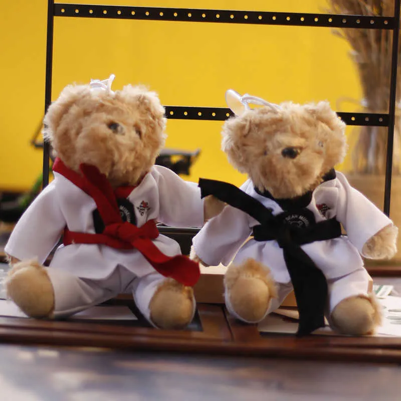 Net Red Cartoon Taekwondo Bear Plush Toy Doll Cute Teddy Bear Doll Custom G1019