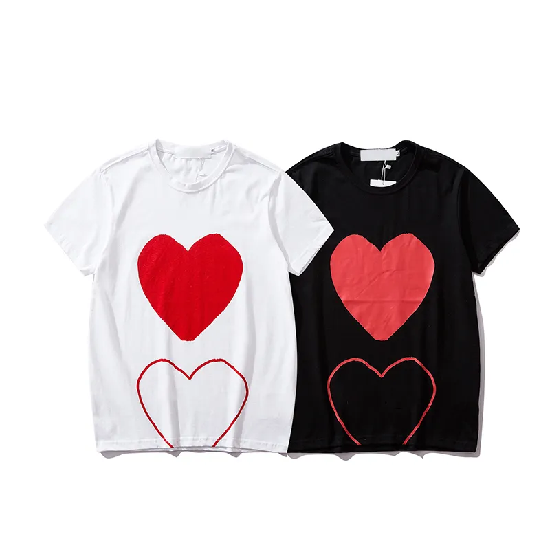 Women Fashion Tees Summer T-shirts Womens Tops with Heart & Eyes Printing Men T Shirts Female Boys Girls Pullover Short Sleeve