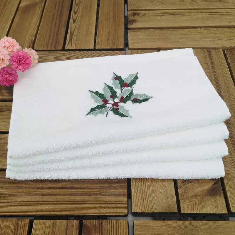 Towel Christmas Embroidery Double Sided Terry Thick Cotton Four