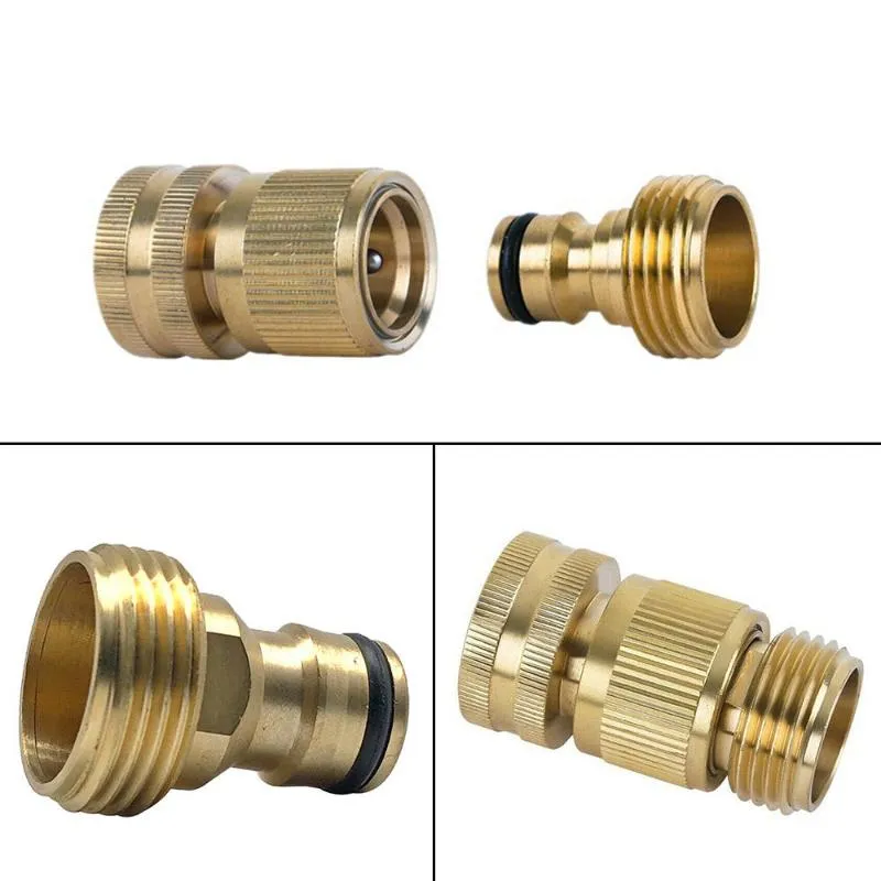 3/4' Garden Hose Quick Connect Solid Brass Connector Fitting Water Connectors Tool Watering Equipments