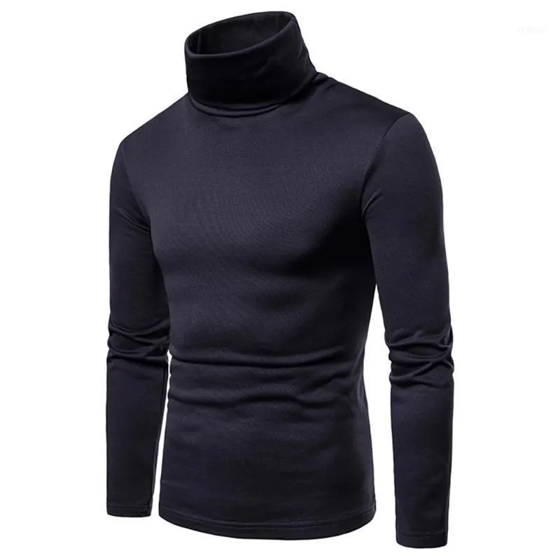 6Colors Winter Warm Men Basic Top Turtleneck Long Sleeve Soft Knitted Tops Comfort Stretch Sweater Solid Classic Male S-XXL1