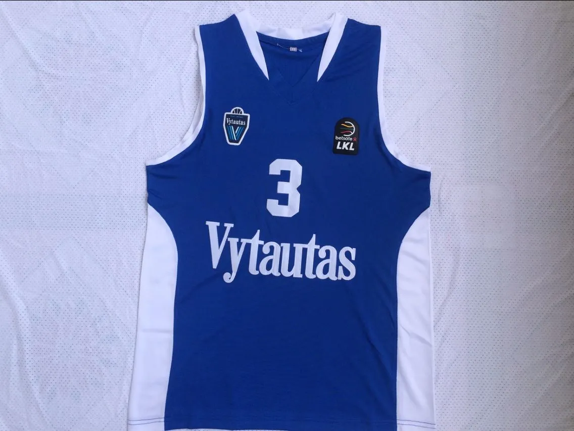 Maillots de basket-ball NCAA 3 LiAngelo Ball Vytautas Maillot de basket-ball 1 LaMelo Jersey Uniforme Tout cousu collège Lituanie Prienu bleu