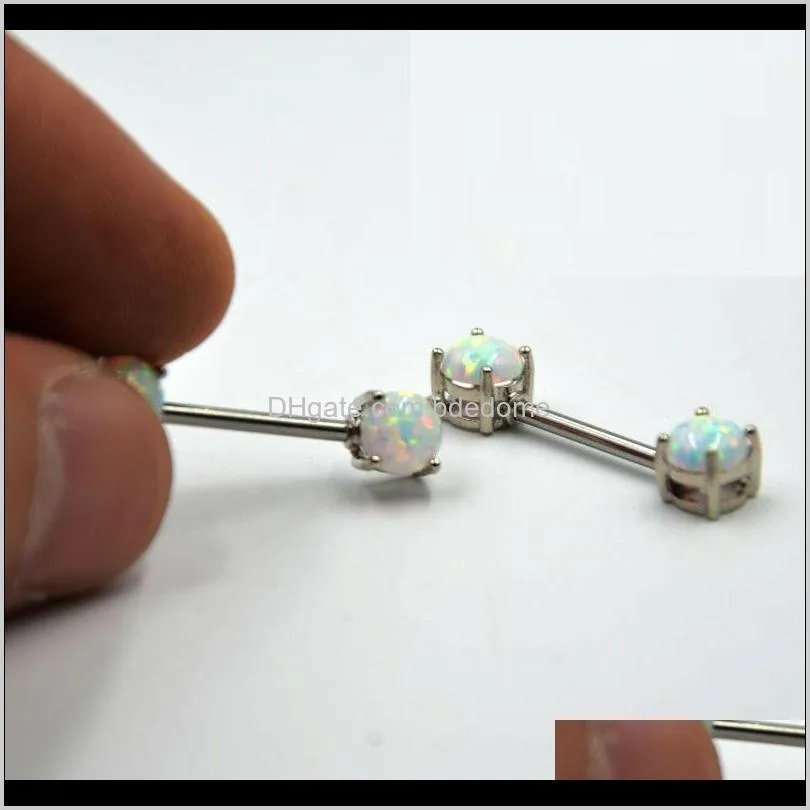 316l surgical steel flower opal breast ring charming nipple women`s piercing jewelry