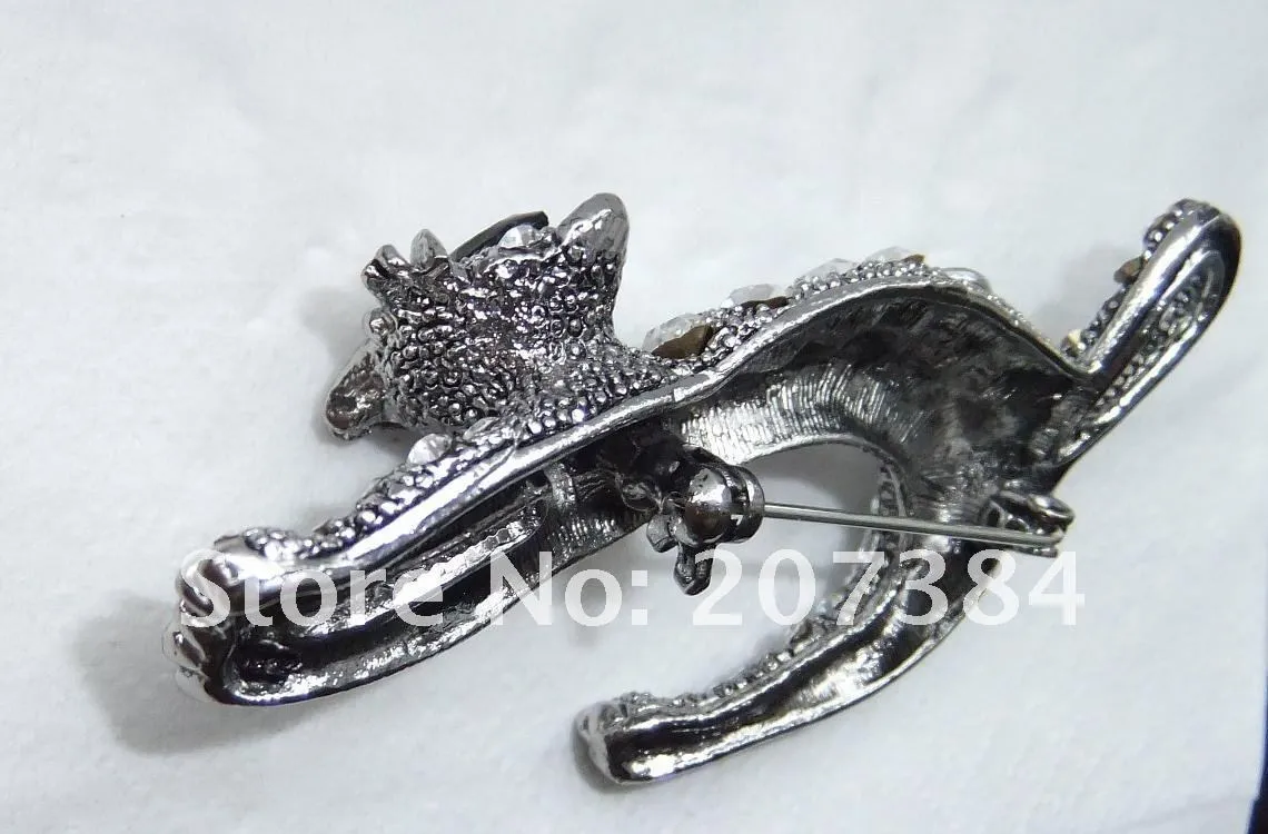 wholesale free shipping, zircon cat women brooches,fashion alloy cat crystal animal brooch,2 colors