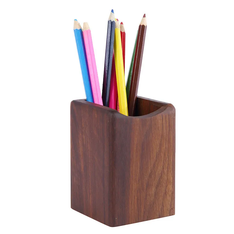 Wholesale Wooden Pen Holder Wood Utensil Organizer Stylish Desktop