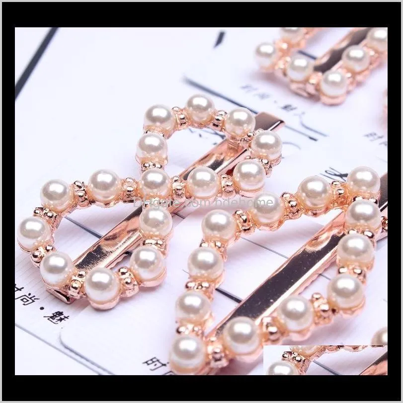 & Barrettes Jewelry Drop Delivery 2021 Ins Faux Pearl Women Clip High Quality Wholesale Custom Metal Cute Hair Clips Itk0N