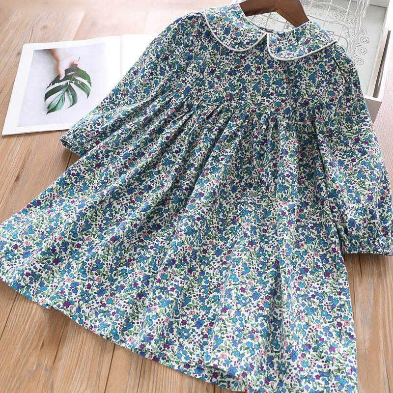 Girls Long Sleeve Dress With Ruffle Collar - Spring & Fall Casual Wear