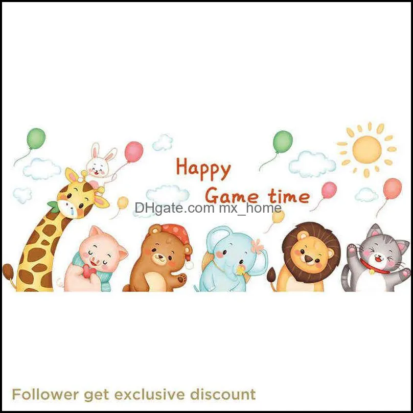 Decorative Stickers Vinyl Wall Sticker Children`s Room Kawaii Decor Bedroom Baby Nursery for Kids Rooms Boys Decoration 1112