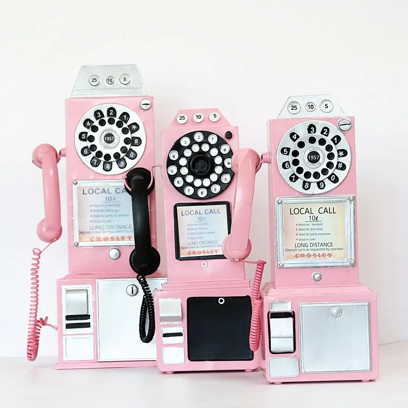 수제 복고풍 만들기 오래된 전화 모델 바 카페 벽 교수형 크리 에이 티브 Pography 소품 홈 가구 북유럽 스타일 장식 개체 Figu