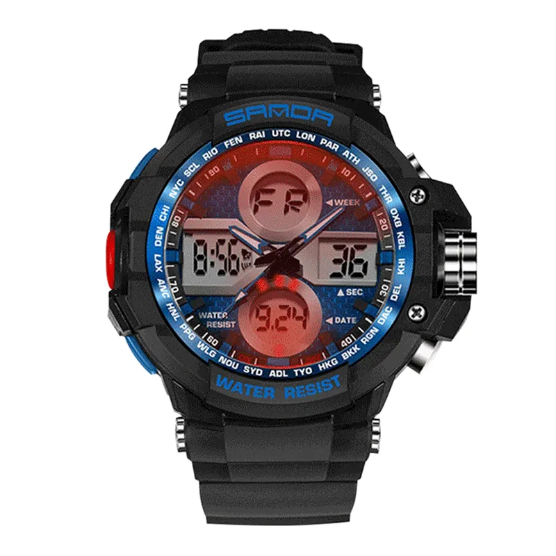 Unisex mode jongen elektronische horloge luxe 7 kleuren lichtgevende led digitale sport polshorloge mannen student siliconen band casual horloges