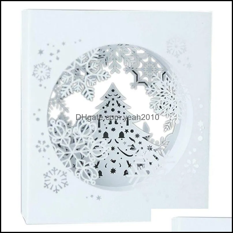 Greeting Cards Christmas 3D Up Holy Snowflake Handmade Custom Gifts Souvenirs Postcards