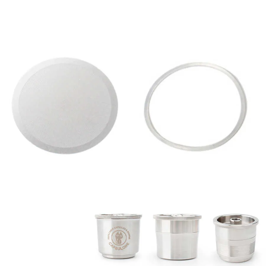 Capsulone O-ring e filtro apto para cápsula de aço inoxidável comaptible Illy Coffee Cafe Machine 210626