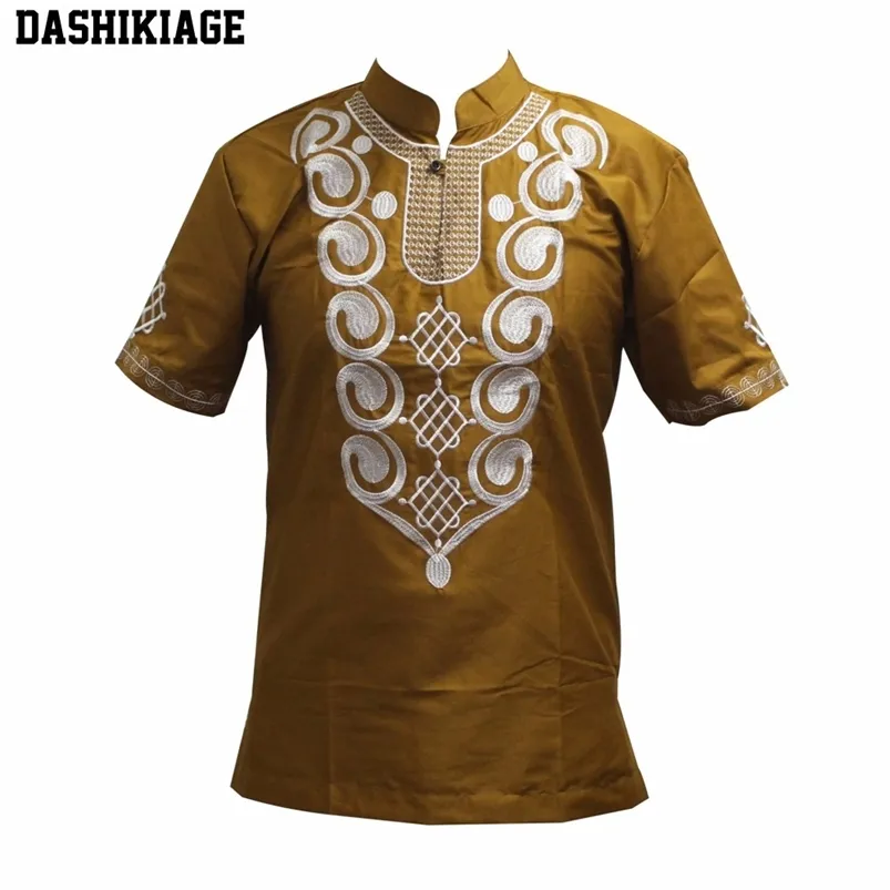 Dashikiage Mäns broderi färger traditionell mali afrikansk vintage topp 210706