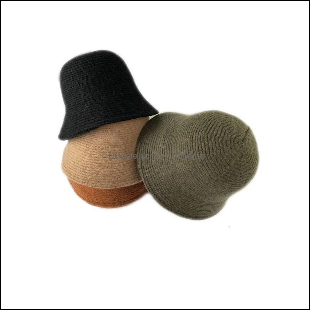 Korean autumn and winter new pure wool basin Hat Lady`s casual dome light fisherman`s hat