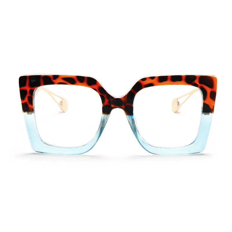 YHKF Lunettes Carrées Surdimensionnées Vintage - Monture Transparent Classique Femme Homme