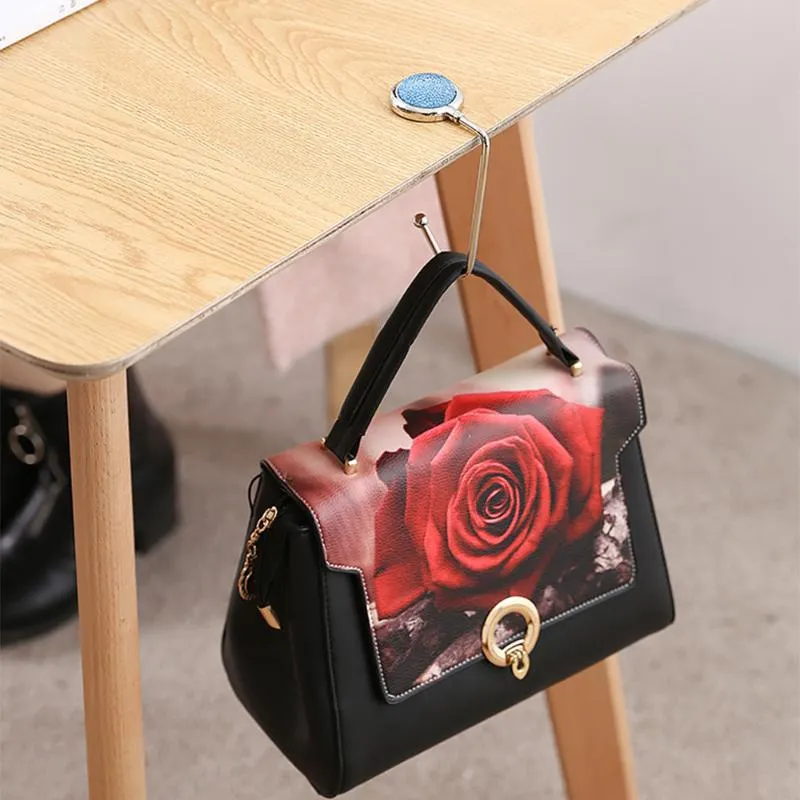 Purse Hook, Purse Table Hook Holder Bag Hanger, Metal Hook for Table  Desk(2pack Rose Gold Hook)