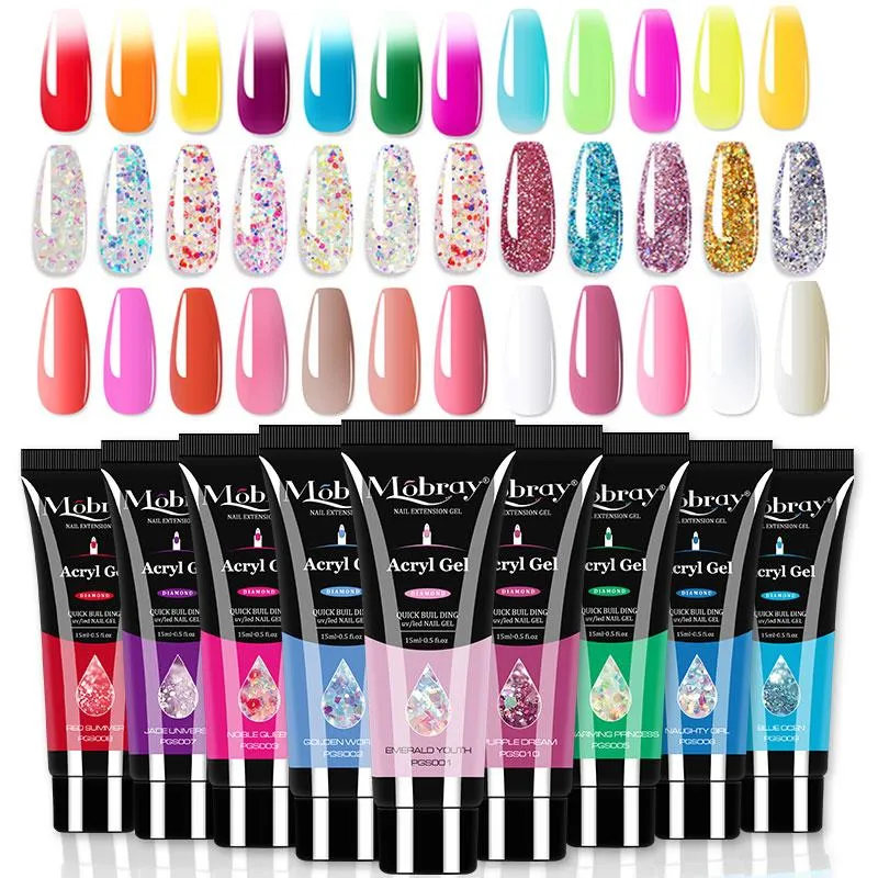 Nail Gel Poly Acrylic For Manicure 15ML UV Extension 38 Colors Polygels Nails Art Painting Enamel