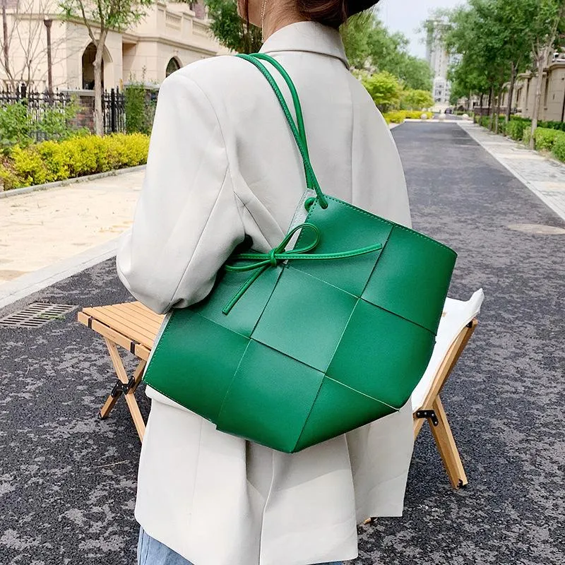 Cross Body Personality White Woven Tote Bag Women Simple Big Shoulder Handbag Large Capacity Underarm Fashion Green Clutch Summer PM209