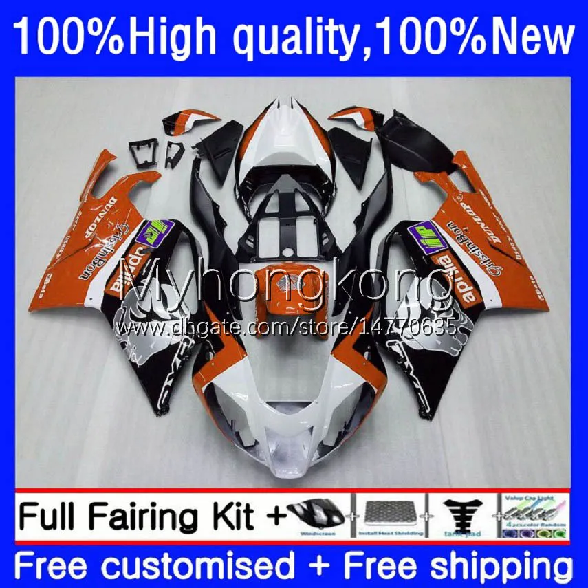 Тело для Aprilia RSV 1000 R 1000R RSV1000R RV60 Mille 03-06 CUDLEWORK 9NO.157 RSV1000RR RSV1000 03 04 2005 2006 RSV-1000 R RR 2003 2004 05 06 OEM Оранжевые черные обтекивающие