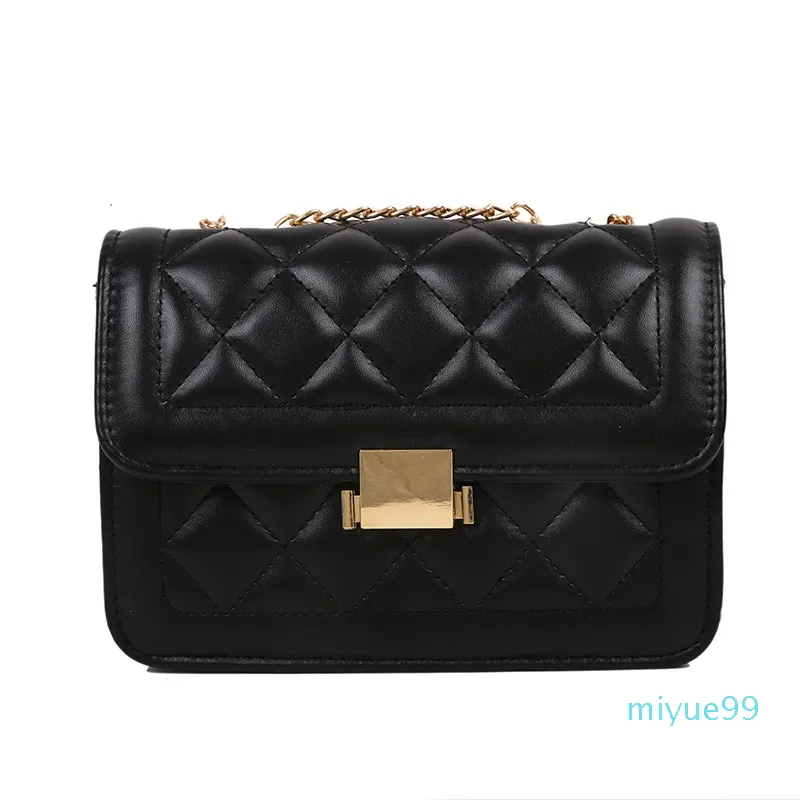 2021 New Ladies Small Square Bag Fashion Trend Shoulder Tinta unita Chain Messenger Pochette per cellulare