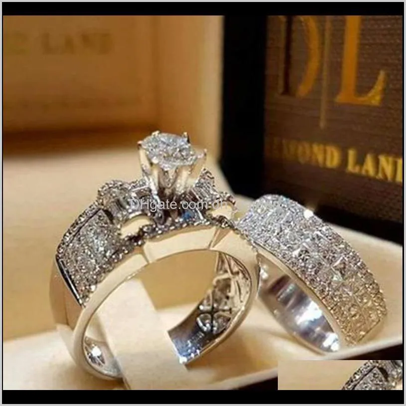 Diamond Combination Ring Wedding Ring Sets Engagement Ring for Women Knuckle diamond rings Fashion Jewelry Gift ps1678