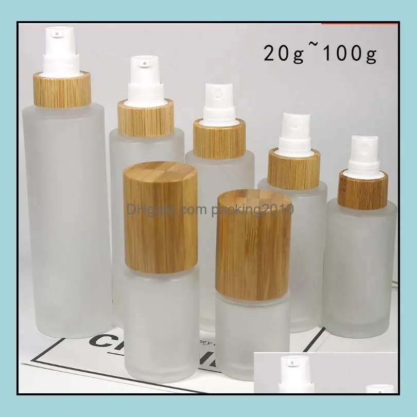 30ml 50ml 100ML 120ML 150ML Frosted Clear pumps tops bamboo lotion bottle 1oz 2oz 4oz Frost Glass bamboo Mist Spray Bottle