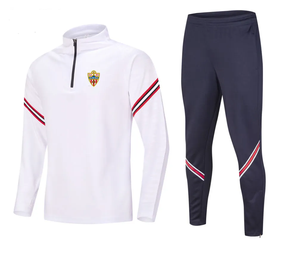 Le plus récent Union Deportiva Almeria Costume de sport de loisirs pour hommes semi-fermeture éclair sweat-shirt à manches longues sports de plein air costume d'entraînement de loisirs taille M-4XL