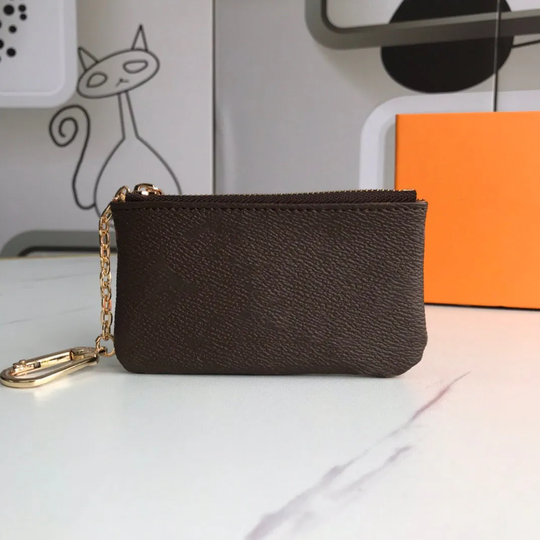 Portafoglio di design di lusso con cerniera damier con cerniera portafogli corti portaerei a portata di carta colorata Donne hasp tasche porta porta chiave con scatola