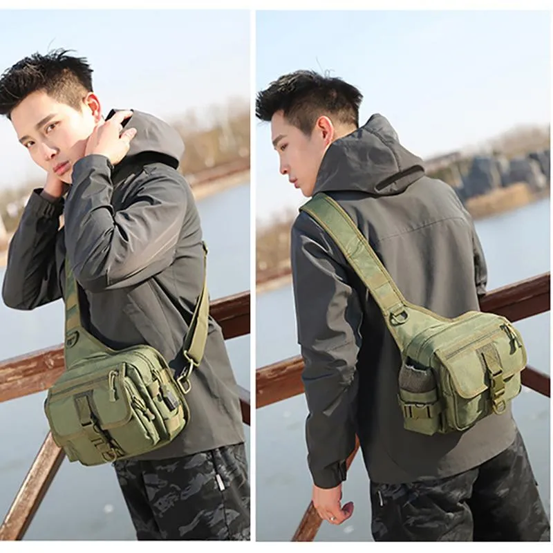 Outdoor Bags USB Charging Tactical Crossbody Backpack Hiking Army Military Shoulder Bag Men's Nylon Fishing Waist Chest XA762