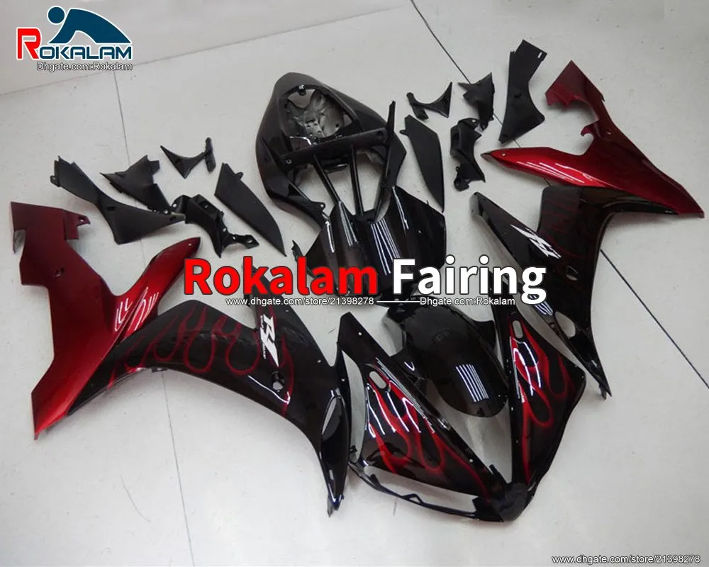 Rote Flamme Verkleidungen Körper für Yamaha YZF-R1 2004 2005 2006 Verkleidung YZF R1 YZF 1000 R1 04-06 Rennrad Abdeckungen (Spritzguss)