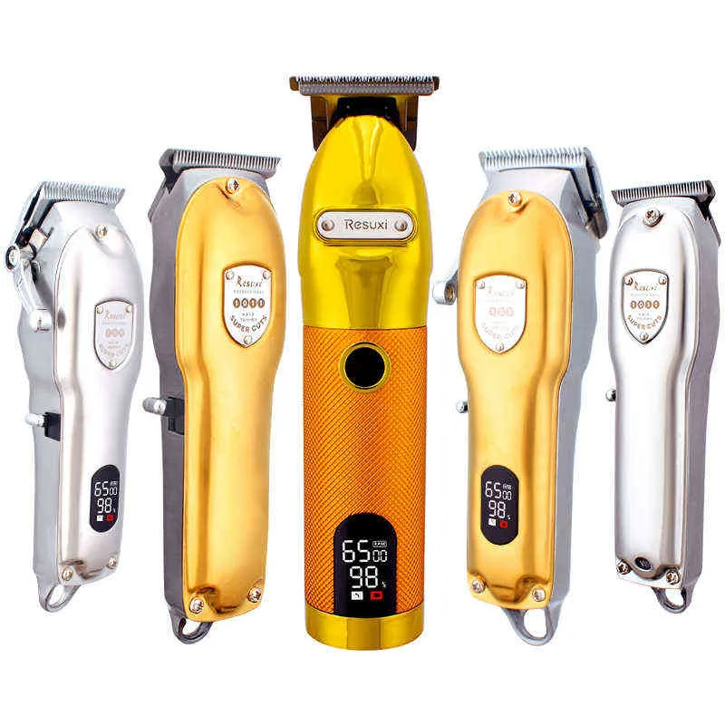 USB Cabello recortable recargable CLIPPERS para el cabello Corte de pelo Corte de barbero Afeitadora inalámbrica Trimmer Shaver para hombres Corte de pelo G220226