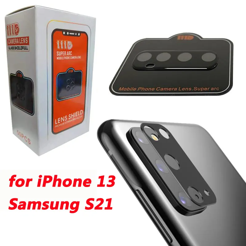 5D Full Cover Camera Lens Protector för iPhone 13 12 Mini 11 Pro Max Samsung S21 Plus S20 Ultra Note 20 Temperat glas Anti-Scratch 9h