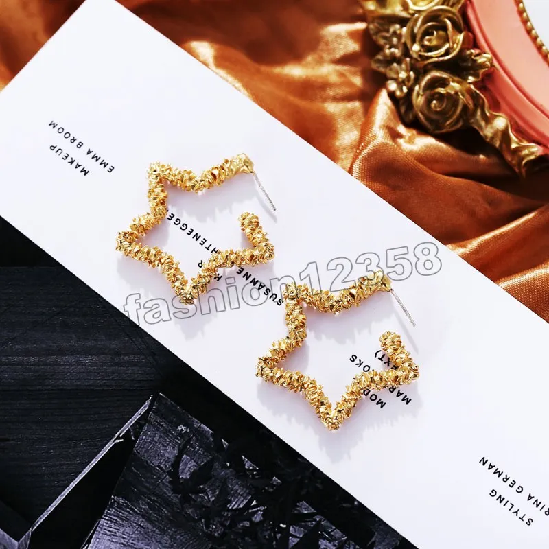Fashion Star Metal Long Statement Tassel Dangle Örhängen för kvinnor Geometriska hängande örhängen Smycken