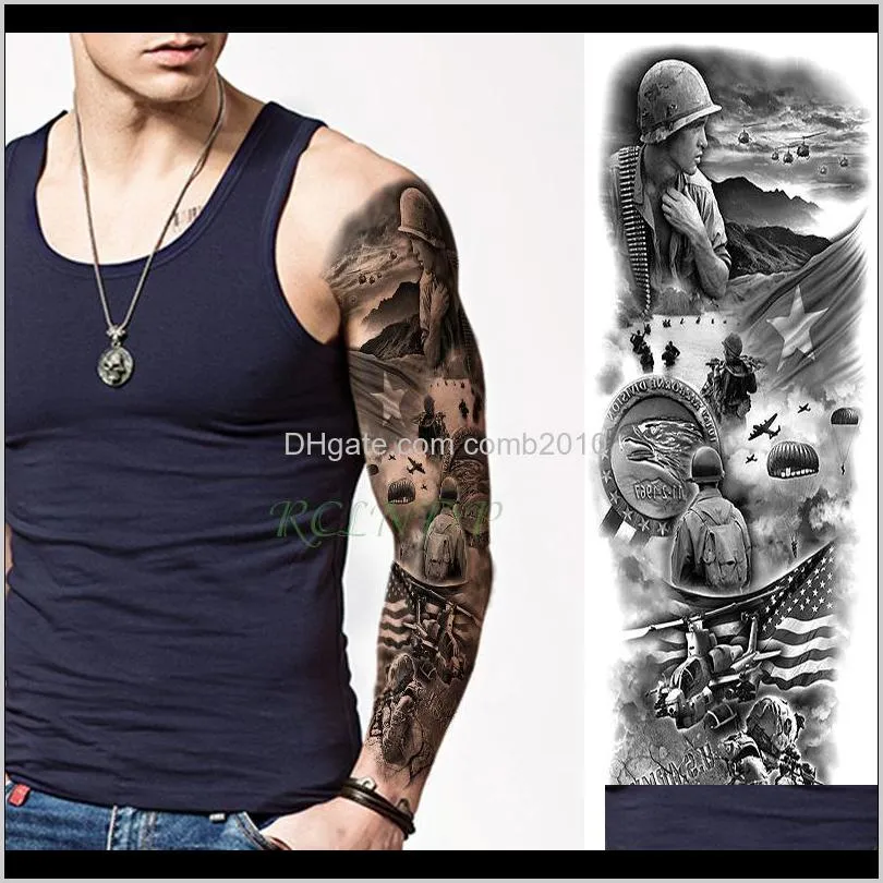 waterproof temporary tattoo sticker black full arm large fake tatto flash tatoo sleeve tattoos for men women